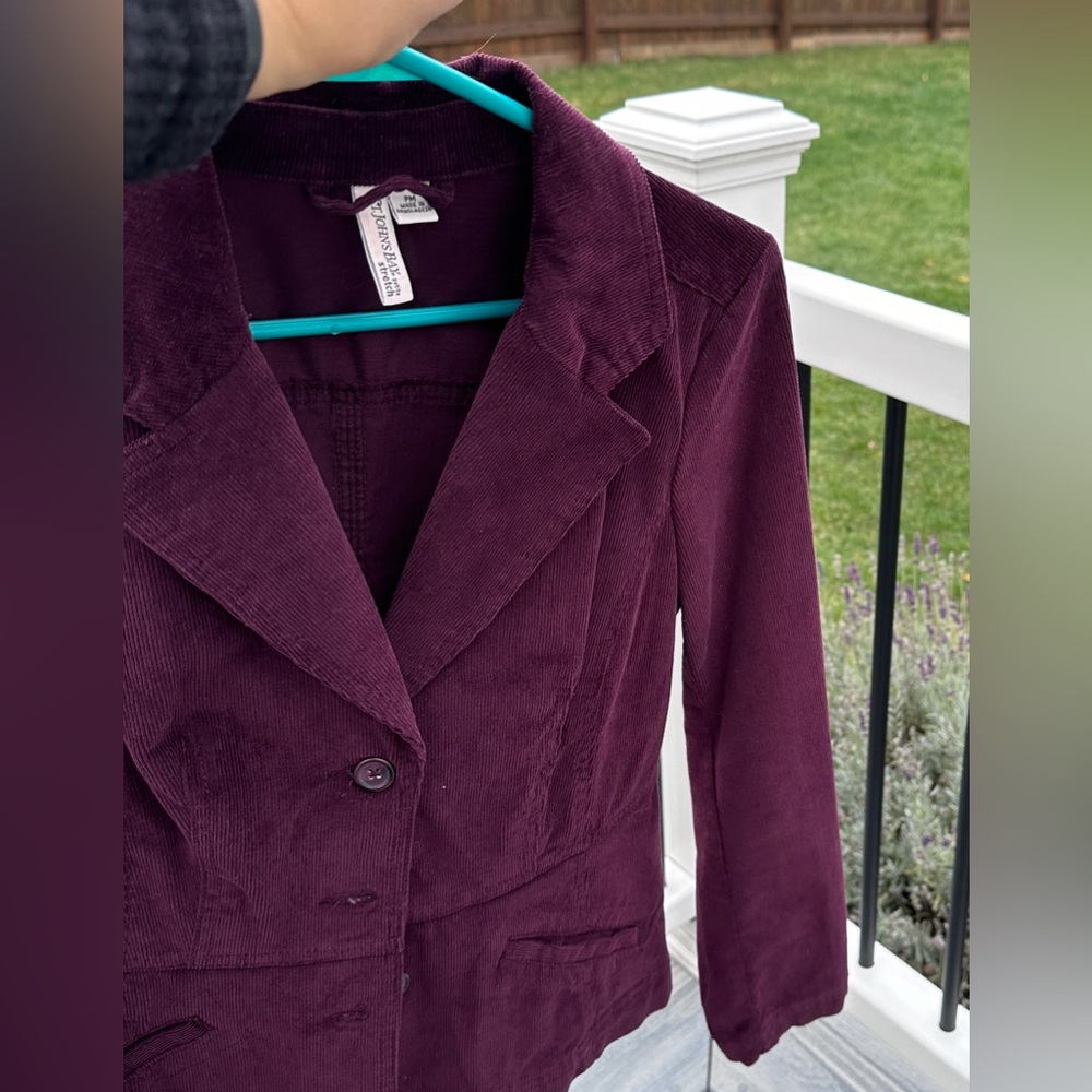 St. John’s Bay maroon corduroy blazer Sz MP - Picture 11 of 11